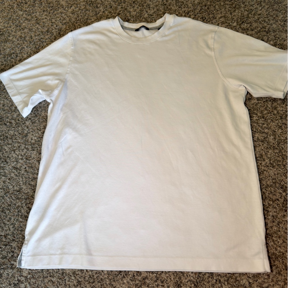 Saks Fifth Avenue Black Label White Short Sleeve Crewneck Tee